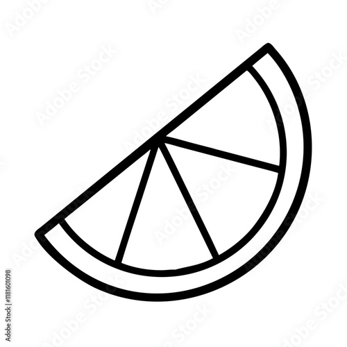 lemon slice icon, foods line art, foods vector - simple black line art icon of lemon slice perfect for logos, and foods -themed designs.