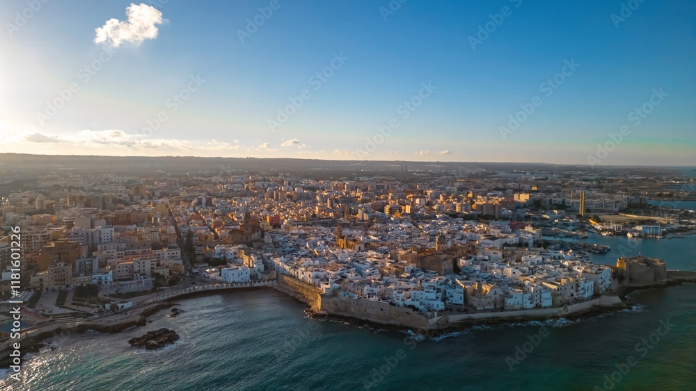Fototapeta premium Drone Shot of Monopoli Italy, Apulia. Adriatic coast