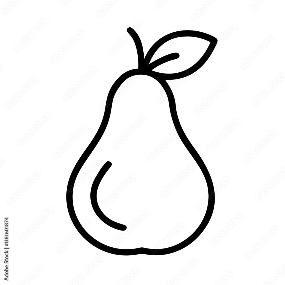 pear icon, foods line art, foods vector - simple black line art icon of pear perfect for logos, and foods -themed designs. pear icon, foods line art, foods vector - simple black line art icon of pear perfect for logos, and foods -themed designs.