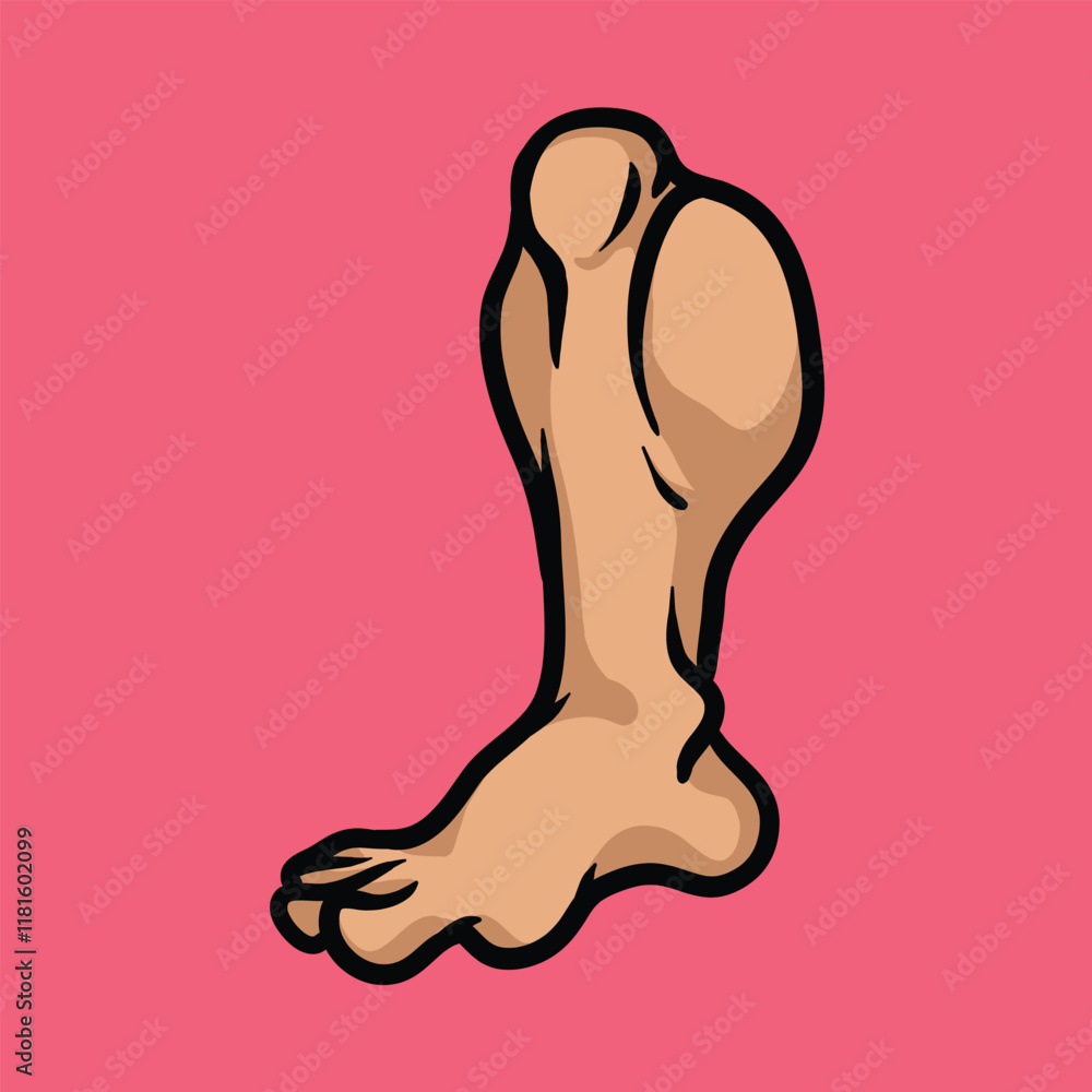 © Dinooncam - Big leg cartoon vector illustration