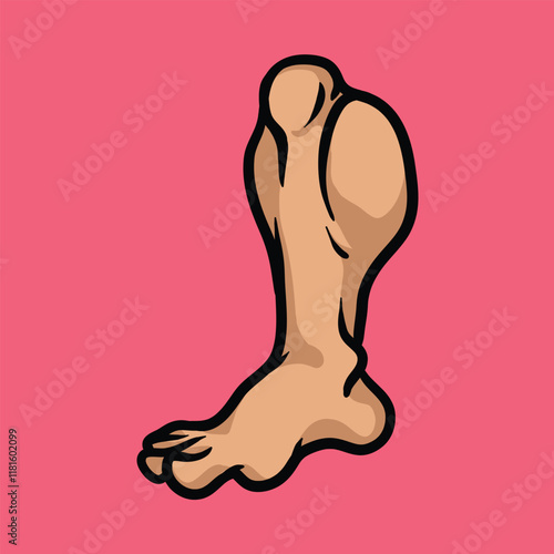 Big leg cartoon vector illustration