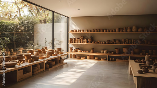 Clay Pottery Display Showca...