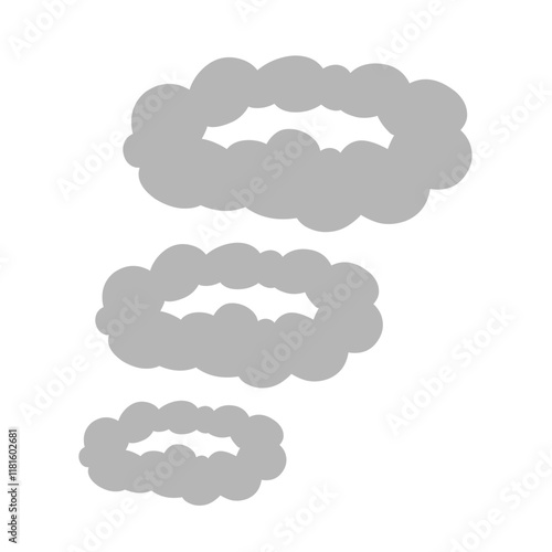 Cartoon Smoke Clouds  Vector White Aroma Or Toxic Steaming Vapor  Dust Steam