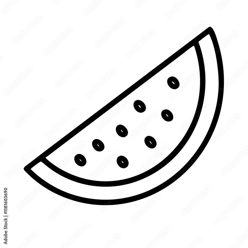 watermelon slice icon, foods line art, foods vector - simple black line art icon of watermelon slice perfect for logos, and foods -themed designs. watermelon slice icon, foods line art, foods vector - simple black line art icon of watermelon slice perfect for logos, and foods -themed designs.