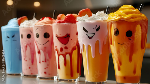 Colorful Milkshakes Delight...