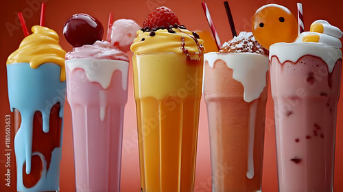 Colorful Milkshakes Delight...