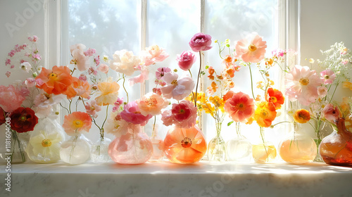 Colorful Flowers Bloom Beau...