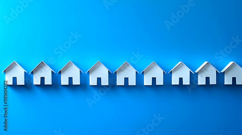 White Paper Houses Row on B...