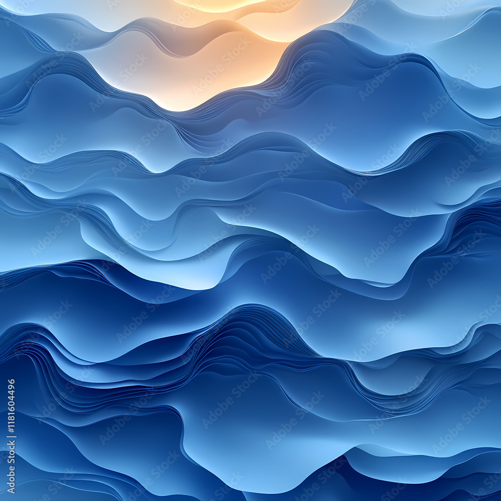 Fototapeta premium Gradient of blue tones with a minimalist aesthetic