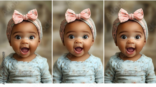 Baby Girl Smiles with Pink ...