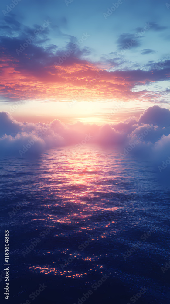 Fototapeta premium Gradient of blue tones with a minimalist aesthetic