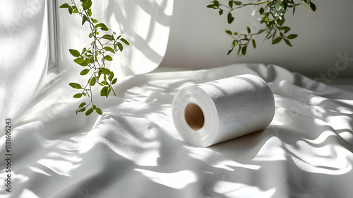 White Toilet Paper Roll Sit...
