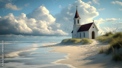 Small Church Sits Peacefull...