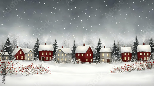 Cozy Winter Village Houses ...