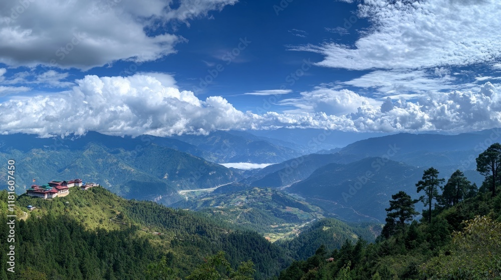 Breathtaking Mountain Valley View with Clouds Breathtaking Mountain Valley View with Clouds