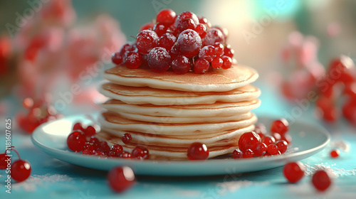 Fluffy Pancakes Topped with...