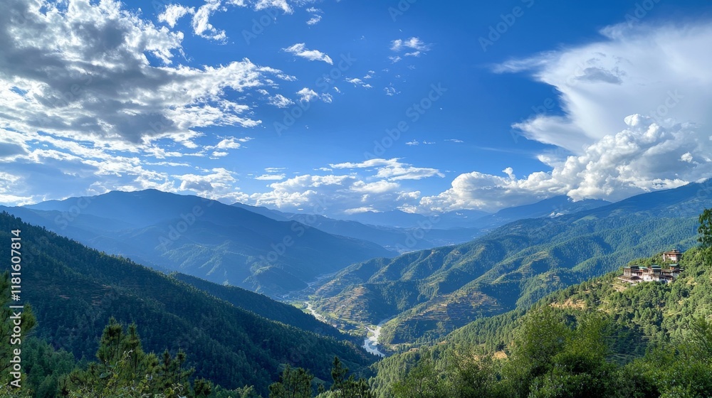 Fototapeta premium Majestic Mountain Valley Scenery