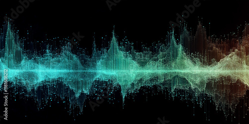 Digital Soundwave Symphony: Vibrant Frequencies of Light and Energy in Motion