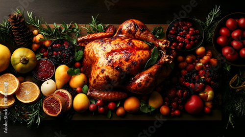 Roasted Turkey with Fruits ...