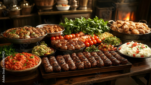 Grilled Meatballs, Sausages...