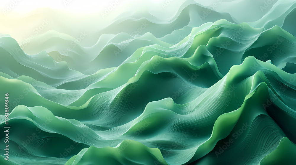 Obraz premium Gradient of green tones with a minimalist aesthetic