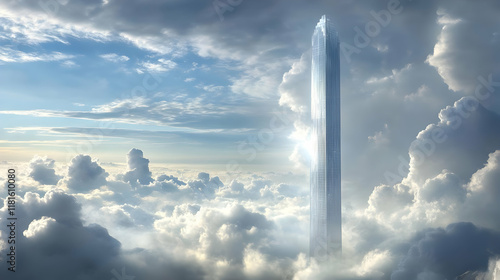 Skyscraper Pierces Clouds i...