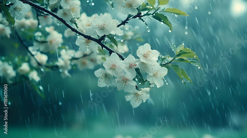 White Flowers Bloom in Spri...