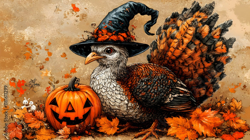 Chicken Wears Witch Hat Cel...