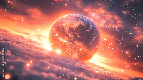 Earth Rotates Above Clouds ...