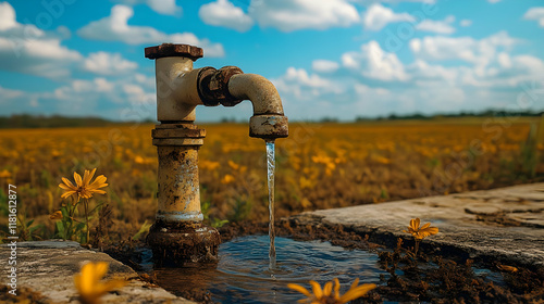 Water Flows from Faucet in ...