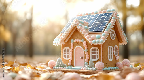 Gingerbread House with Sola...
