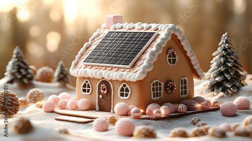 Gingerbread House with Sola...