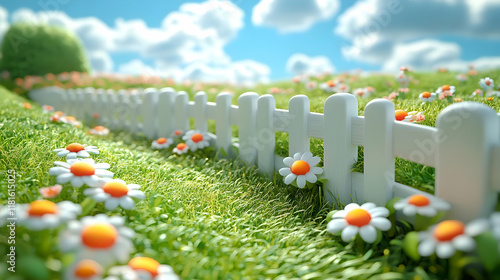 White Picket Fence Winds Th...