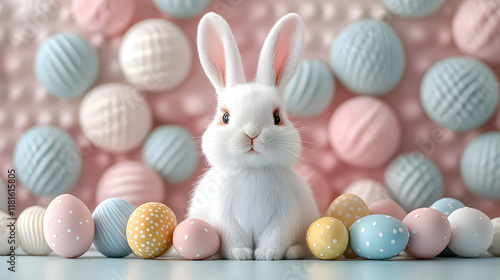 White Bunny Sits with Paste...