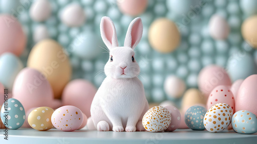 White Rabbit Sits Among Col...