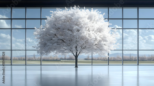 White Blossoming Tree Stand...
