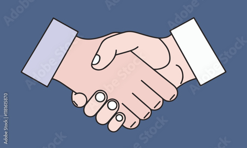 Hand shake vector illustration for business deal and partnership of bonding in business, Shaking hand icon in dealing business partnership sign with hand.