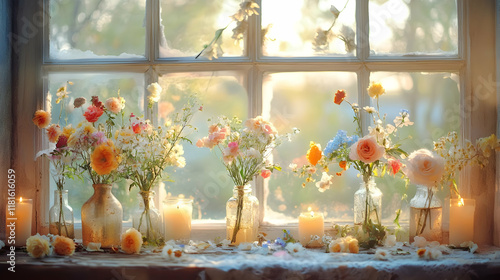 Flowers and Candles Adorn W...