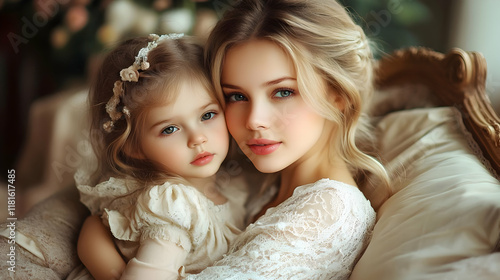 Mother and Daughter Share a...