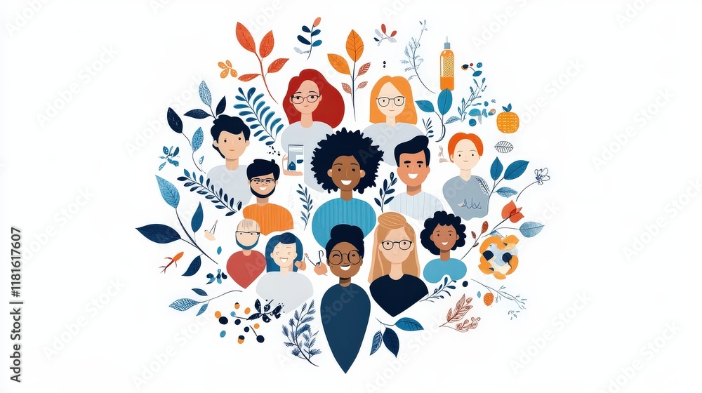 A design of diverse, smiling individuals collaborating in a modern office, fostering a sense of teamwork and mutual respect. A design of diverse, smiling individuals collaborating in a modern office, fostering a sense of teamwork and mutual respect.