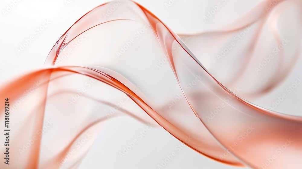 Naklejka premium Soft flowing waves of translucent fabric creating a serene and abstract visual experience