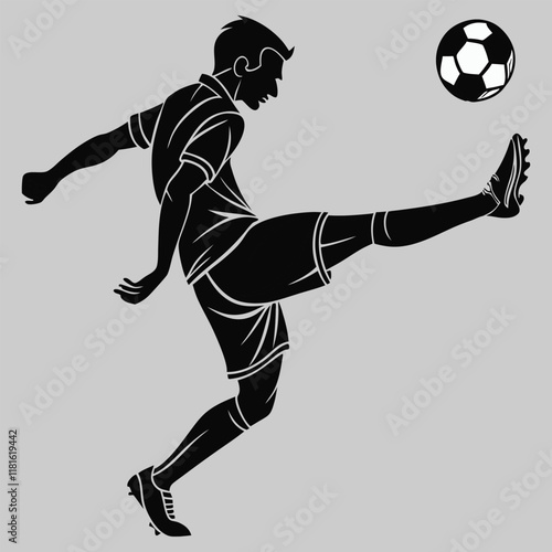 soccer practice silhouette vector design art and illustration