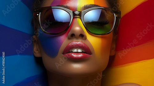 Colorful Makeup Meets Sungl...