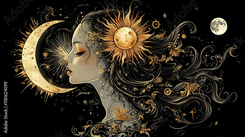 Celestial Woman Embraces Su...