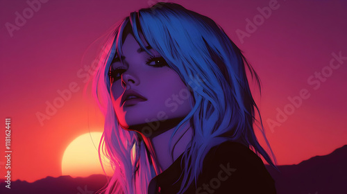 Sunset Vibes: Blue Hair, Or...