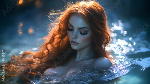 Woman Submerges in Water wi...