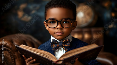 Young Scholar Reads a Book ...