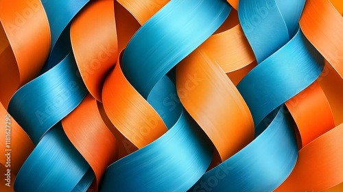 Abstract Orange and Blue Ri...