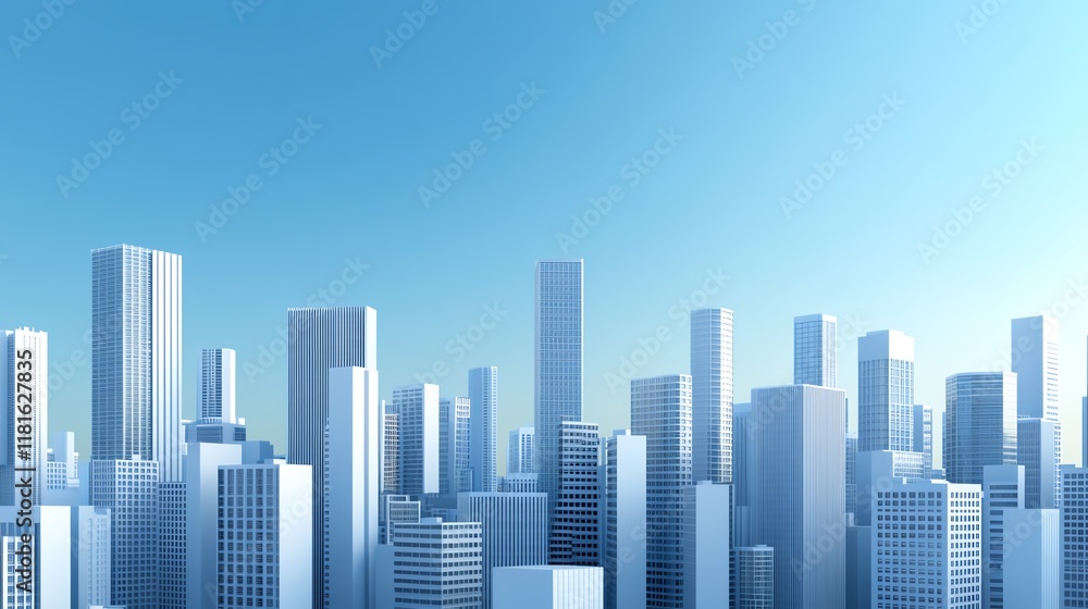 Modern skyline with clear blue sky Modern skyline with clear blue sky