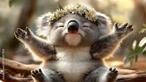 Koala Enjoys Sunlight with ...